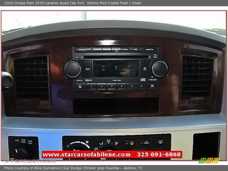 Inferno Red Crystal Pearl / Khaki 2009 Dodge Ram 2500 Laramie Quad Cab 4x4