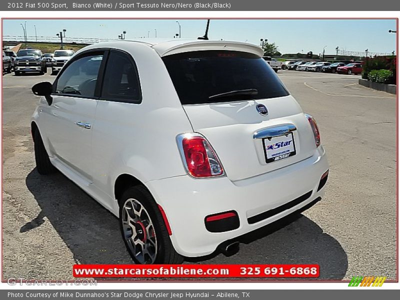 Bianco (White) / Sport Tessuto Nero/Nero (Black/Black) 2012 Fiat 500 Sport