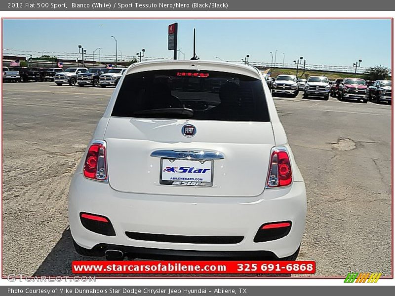 Bianco (White) / Sport Tessuto Nero/Nero (Black/Black) 2012 Fiat 500 Sport