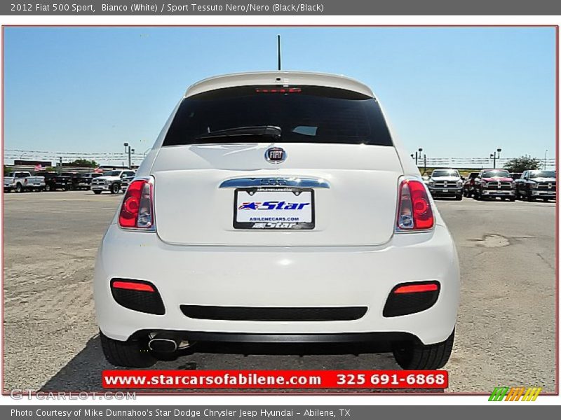 Bianco (White) / Sport Tessuto Nero/Nero (Black/Black) 2012 Fiat 500 Sport