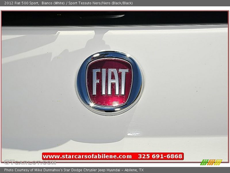 Bianco (White) / Sport Tessuto Nero/Nero (Black/Black) 2012 Fiat 500 Sport