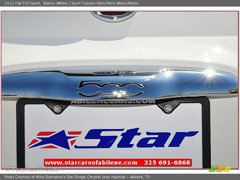 Bianco (White) / Sport Tessuto Nero/Nero (Black/Black) 2012 Fiat 500 Sport