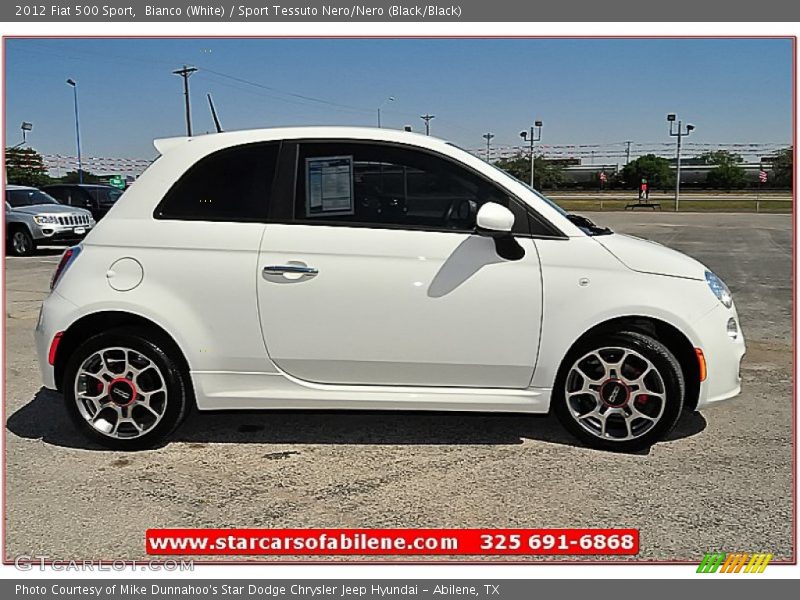 Bianco (White) / Sport Tessuto Nero/Nero (Black/Black) 2012 Fiat 500 Sport