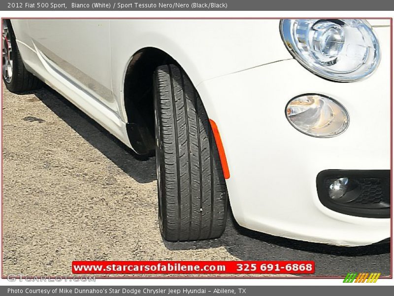 Bianco (White) / Sport Tessuto Nero/Nero (Black/Black) 2012 Fiat 500 Sport