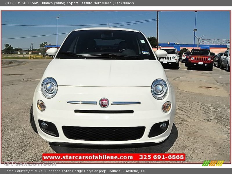 Bianco (White) / Sport Tessuto Nero/Nero (Black/Black) 2012 Fiat 500 Sport