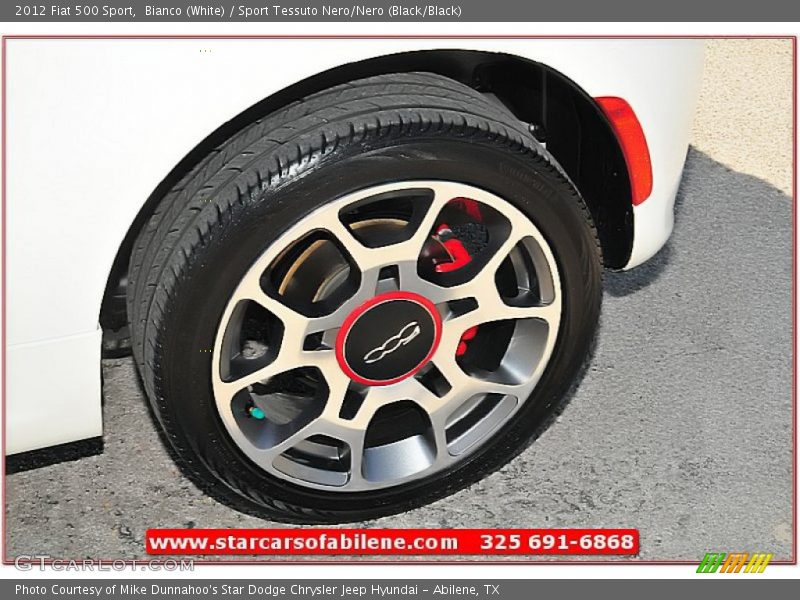 Bianco (White) / Sport Tessuto Nero/Nero (Black/Black) 2012 Fiat 500 Sport