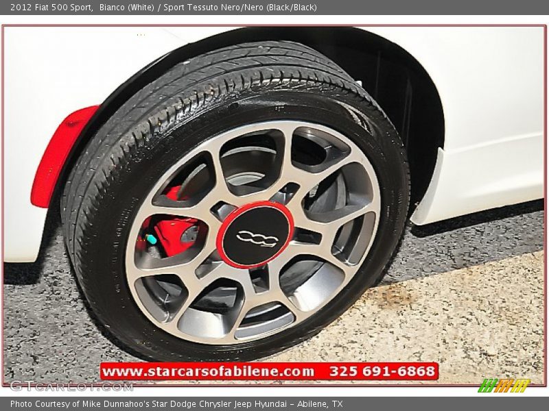 Bianco (White) / Sport Tessuto Nero/Nero (Black/Black) 2012 Fiat 500 Sport