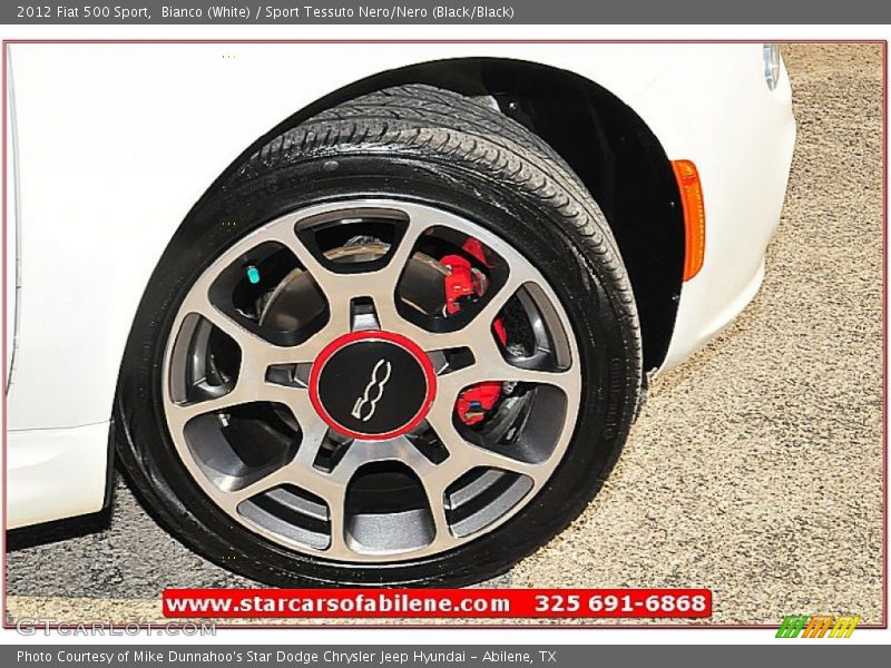 Bianco (White) / Sport Tessuto Nero/Nero (Black/Black) 2012 Fiat 500 Sport