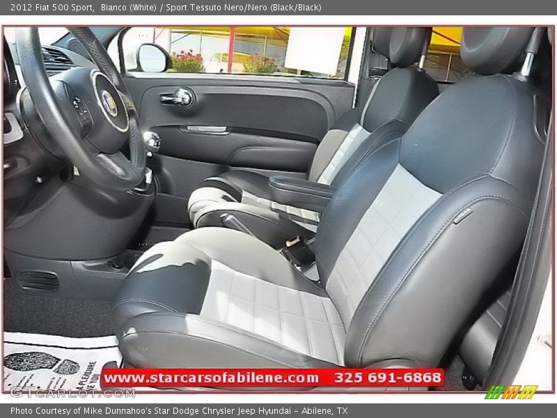 Bianco (White) / Sport Tessuto Nero/Nero (Black/Black) 2012 Fiat 500 Sport