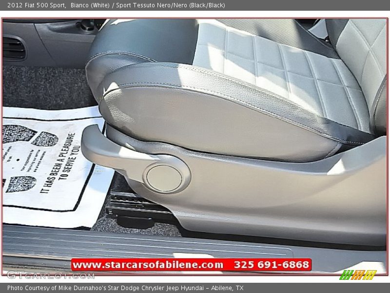 Bianco (White) / Sport Tessuto Nero/Nero (Black/Black) 2012 Fiat 500 Sport