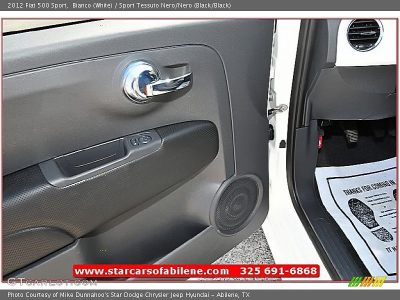Bianco (White) / Sport Tessuto Nero/Nero (Black/Black) 2012 Fiat 500 Sport