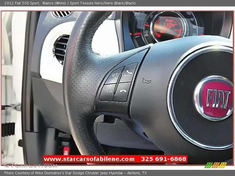 Bianco (White) / Sport Tessuto Nero/Nero (Black/Black) 2012 Fiat 500 Sport