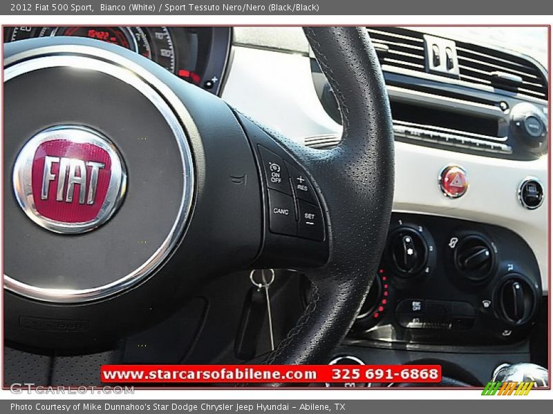 Bianco (White) / Sport Tessuto Nero/Nero (Black/Black) 2012 Fiat 500 Sport