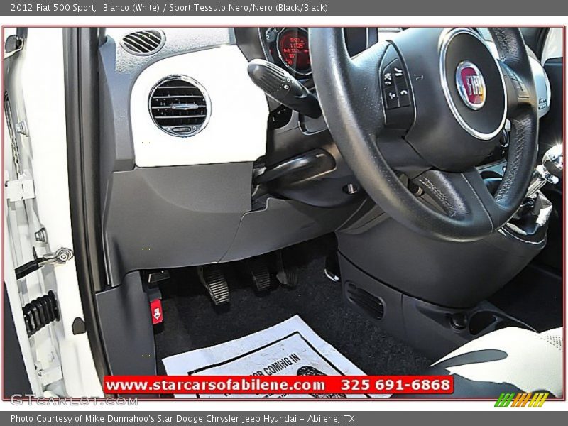 Bianco (White) / Sport Tessuto Nero/Nero (Black/Black) 2012 Fiat 500 Sport