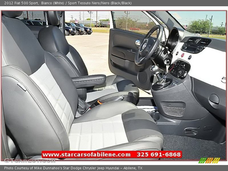Bianco (White) / Sport Tessuto Nero/Nero (Black/Black) 2012 Fiat 500 Sport
