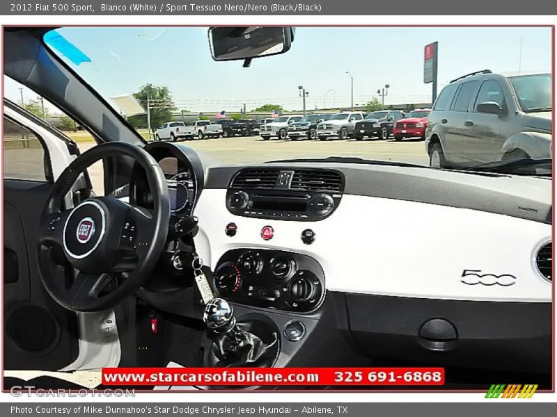 Bianco (White) / Sport Tessuto Nero/Nero (Black/Black) 2012 Fiat 500 Sport