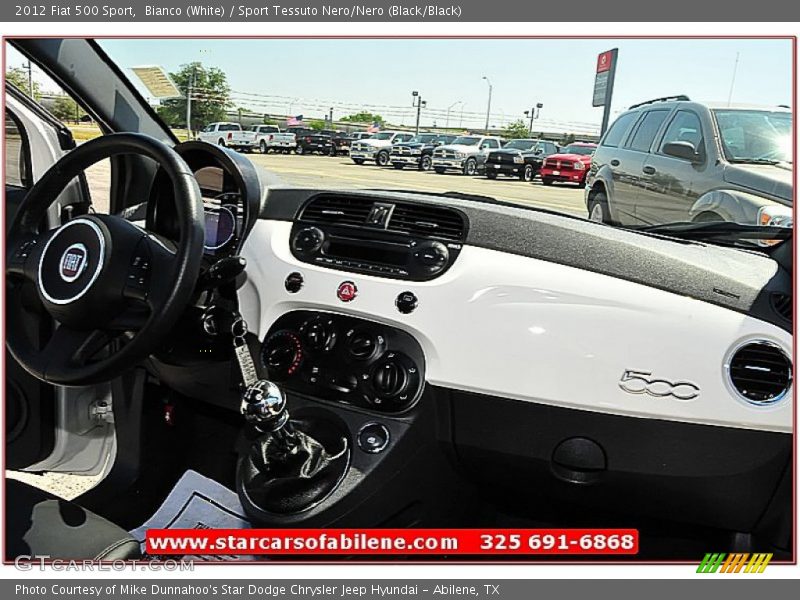 Bianco (White) / Sport Tessuto Nero/Nero (Black/Black) 2012 Fiat 500 Sport