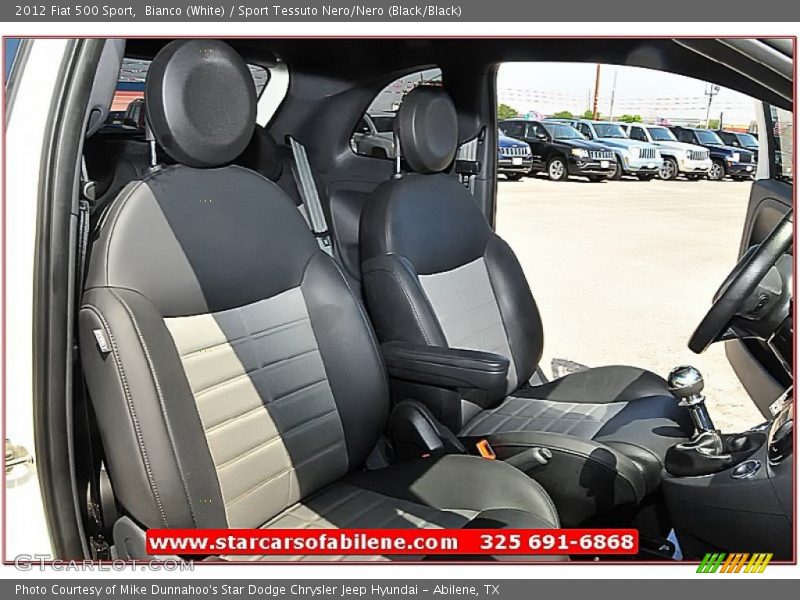 Bianco (White) / Sport Tessuto Nero/Nero (Black/Black) 2012 Fiat 500 Sport