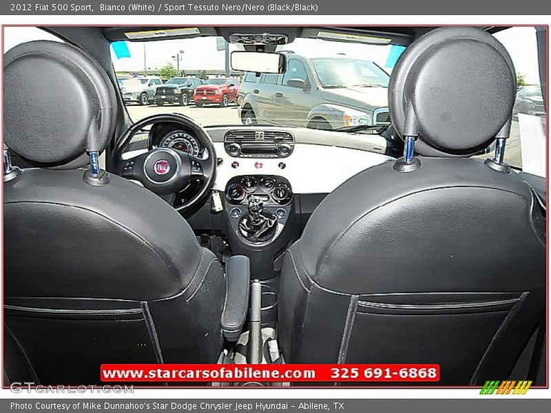 Bianco (White) / Sport Tessuto Nero/Nero (Black/Black) 2012 Fiat 500 Sport