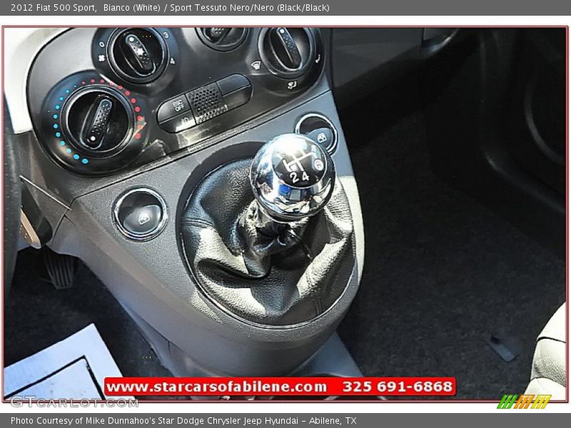 Bianco (White) / Sport Tessuto Nero/Nero (Black/Black) 2012 Fiat 500 Sport