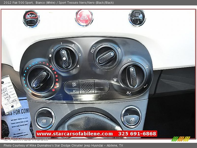 Bianco (White) / Sport Tessuto Nero/Nero (Black/Black) 2012 Fiat 500 Sport