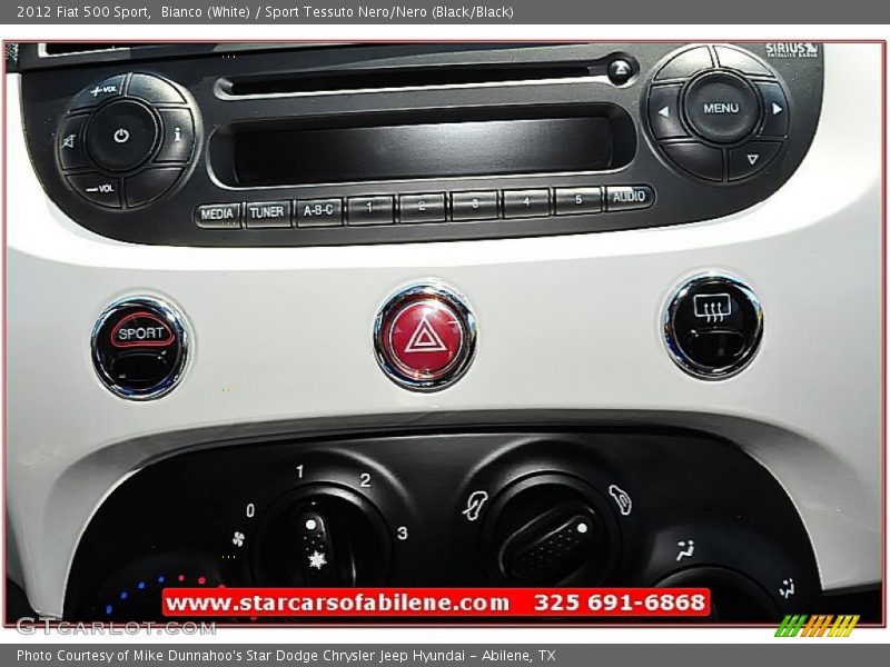 Bianco (White) / Sport Tessuto Nero/Nero (Black/Black) 2012 Fiat 500 Sport