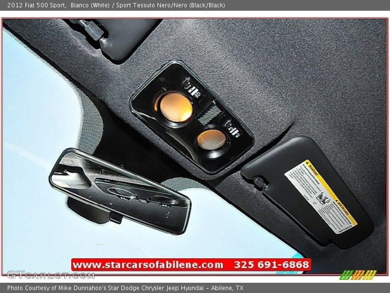 Bianco (White) / Sport Tessuto Nero/Nero (Black/Black) 2012 Fiat 500 Sport