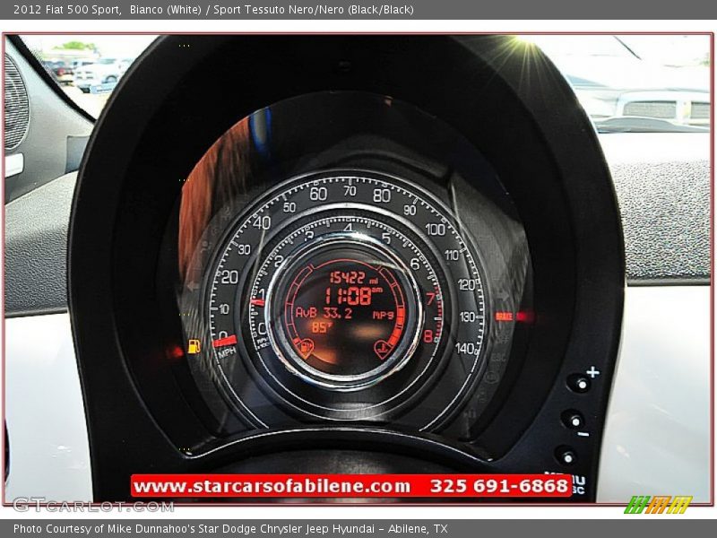 Bianco (White) / Sport Tessuto Nero/Nero (Black/Black) 2012 Fiat 500 Sport