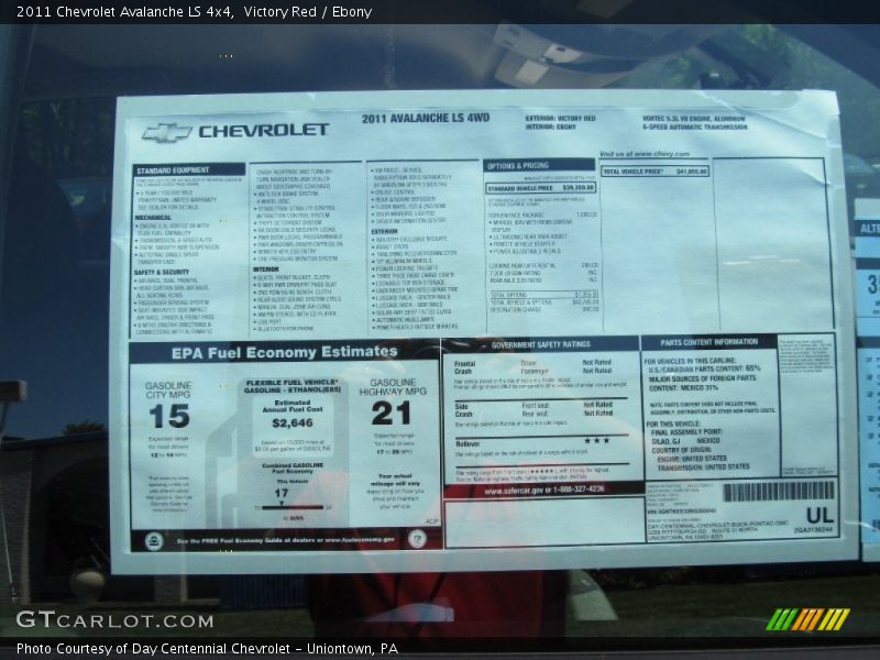 Victory Red / Ebony 2011 Chevrolet Avalanche LS 4x4