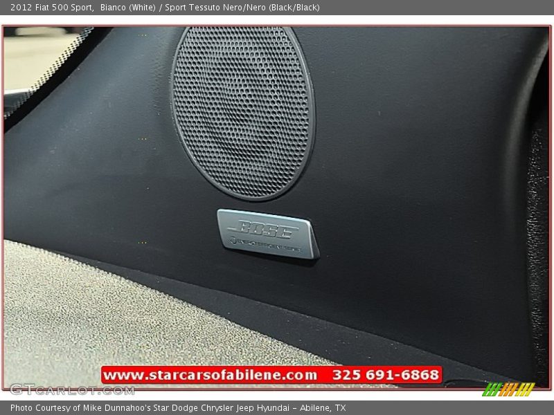 Bianco (White) / Sport Tessuto Nero/Nero (Black/Black) 2012 Fiat 500 Sport