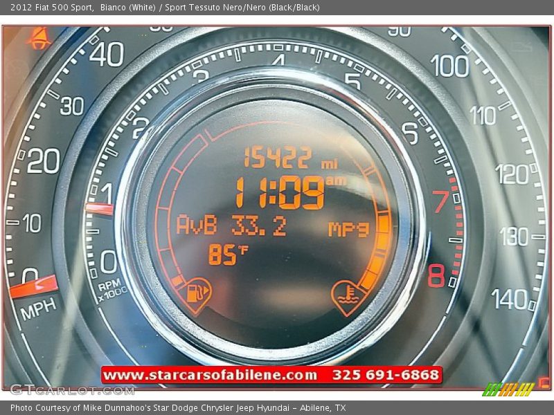 Bianco (White) / Sport Tessuto Nero/Nero (Black/Black) 2012 Fiat 500 Sport