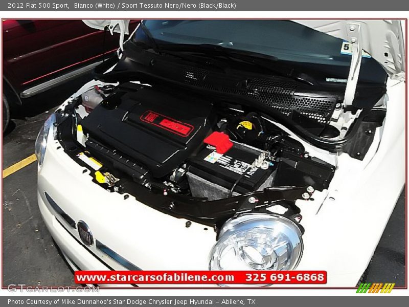 Bianco (White) / Sport Tessuto Nero/Nero (Black/Black) 2012 Fiat 500 Sport