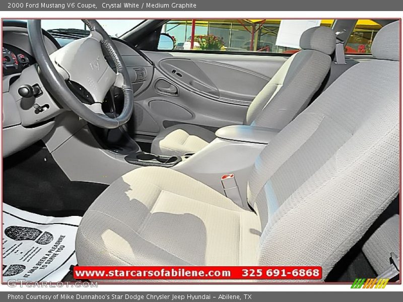 Crystal White / Medium Graphite 2000 Ford Mustang V6 Coupe