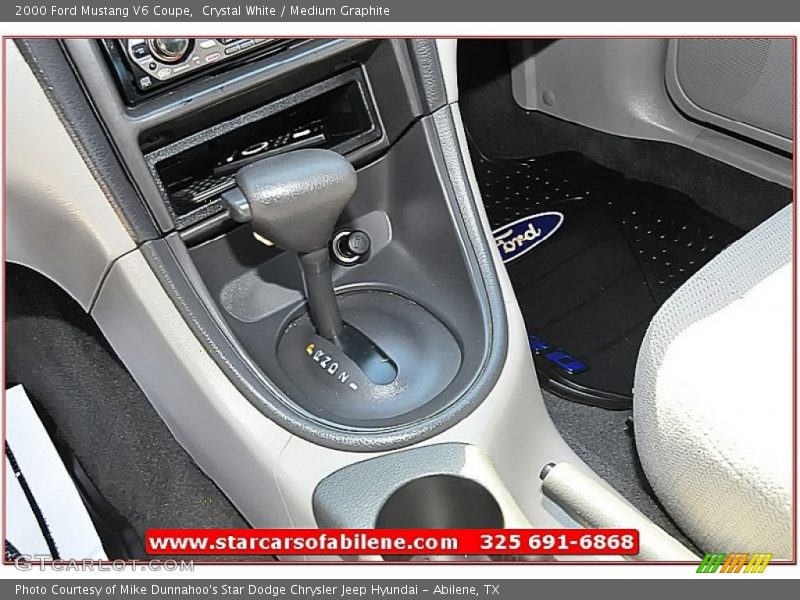 Crystal White / Medium Graphite 2000 Ford Mustang V6 Coupe