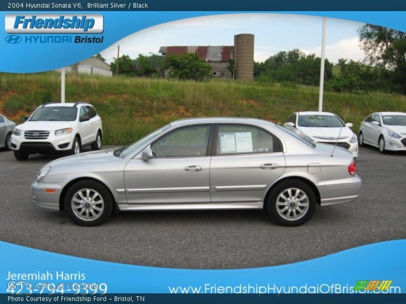 Brilliant Silver / Black 2004 Hyundai Sonata V6
