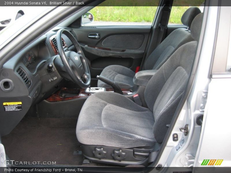 Brilliant Silver / Black 2004 Hyundai Sonata V6