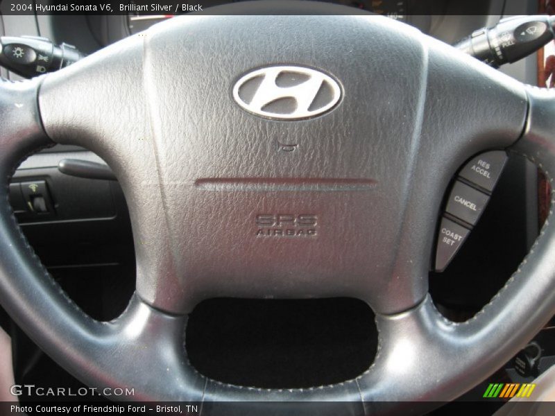 Brilliant Silver / Black 2004 Hyundai Sonata V6