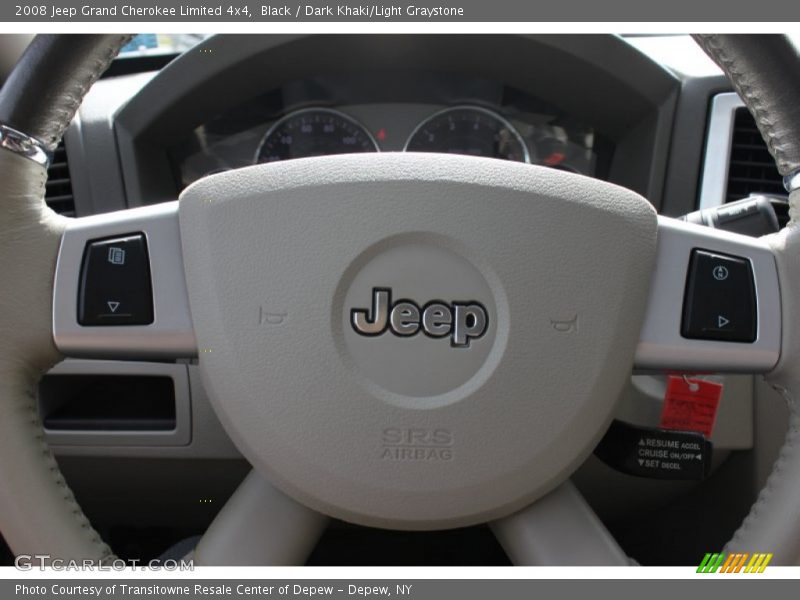 Black / Dark Khaki/Light Graystone 2008 Jeep Grand Cherokee Limited 4x4