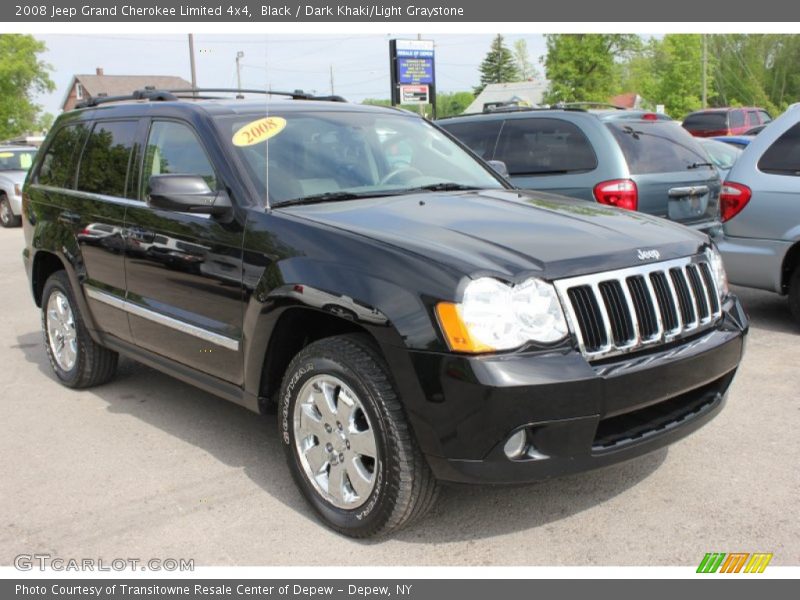 Black / Dark Khaki/Light Graystone 2008 Jeep Grand Cherokee Limited 4x4