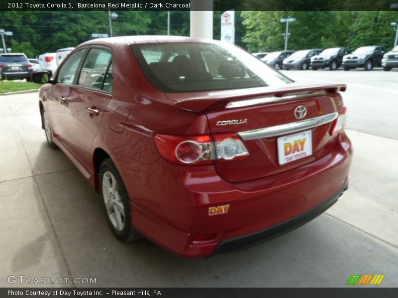 Barcelona Red Metallic / Dark Charcoal 2012 Toyota Corolla S