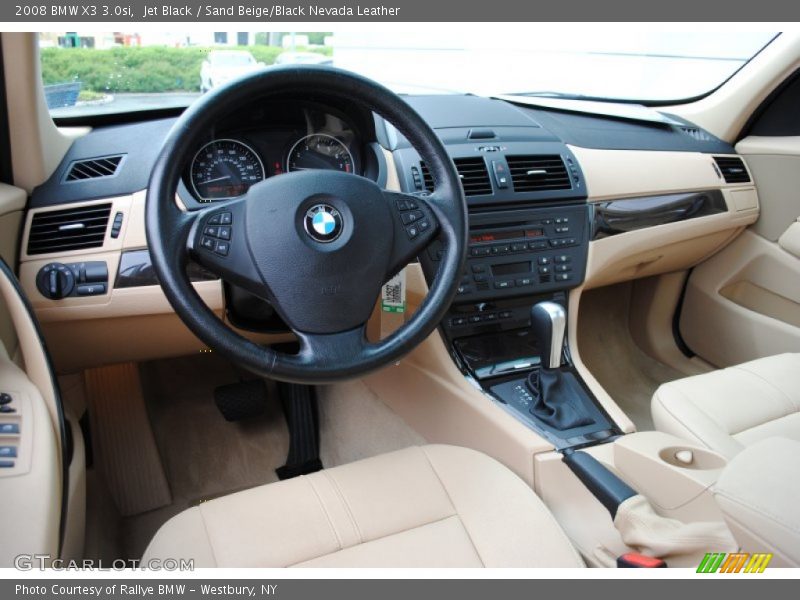 Jet Black / Sand Beige/Black Nevada Leather 2008 BMW X3 3.0si