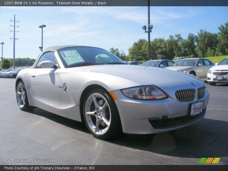 Titanium Silver Metallic / Black 2007 BMW Z4 3.0si Roadster