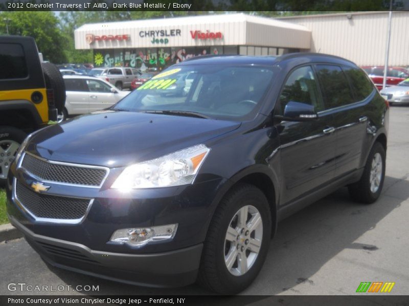 Dark Blue Metallic / Ebony 2012 Chevrolet Traverse LT AWD