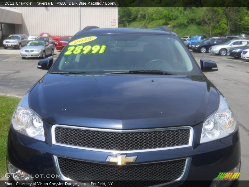 Dark Blue Metallic / Ebony 2012 Chevrolet Traverse LT AWD