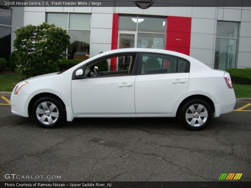 Fresh Powder White / Beige 2008 Nissan Sentra 2.0