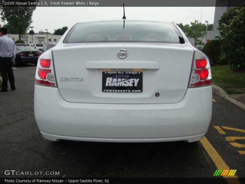 Fresh Powder White / Beige 2008 Nissan Sentra 2.0