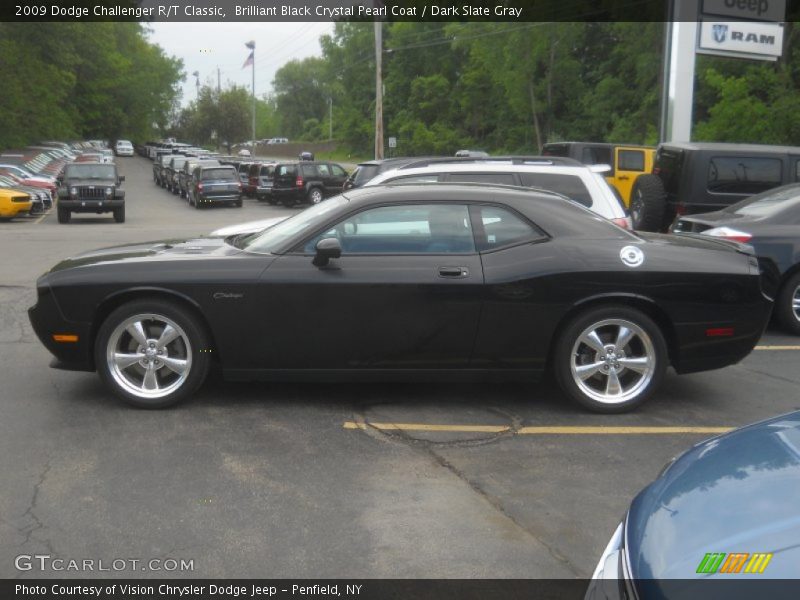 Brilliant Black Crystal Pearl Coat / Dark Slate Gray 2009 Dodge Challenger R/T Classic