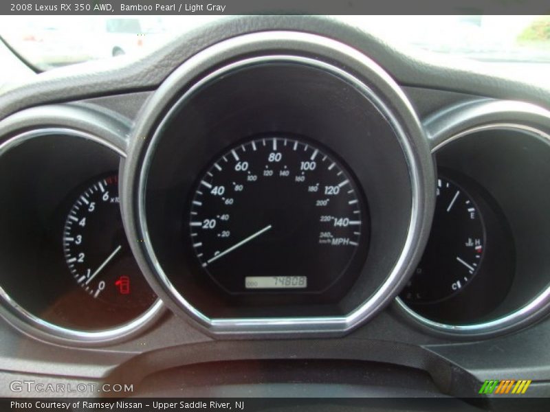 Bamboo Pearl / Light Gray 2008 Lexus RX 350 AWD