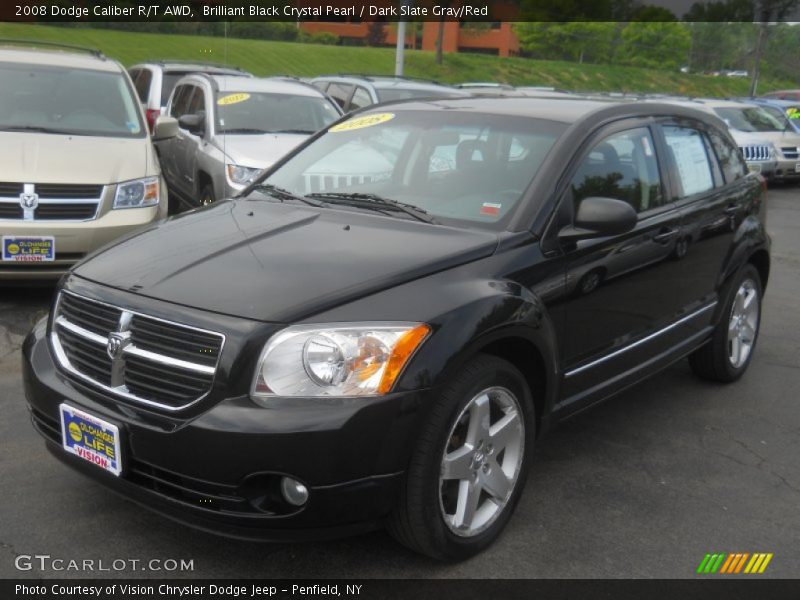 Brilliant Black Crystal Pearl / Dark Slate Gray/Red 2008 Dodge Caliber R/T AWD