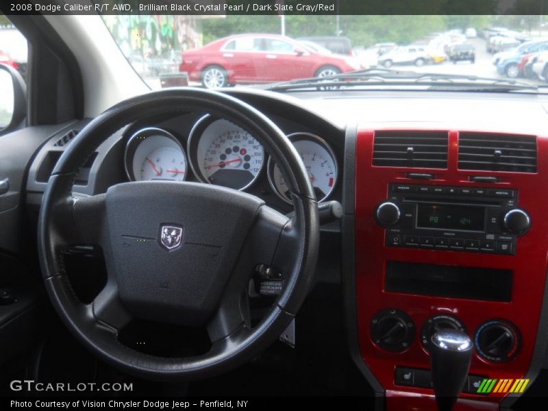 Brilliant Black Crystal Pearl / Dark Slate Gray/Red 2008 Dodge Caliber R/T AWD